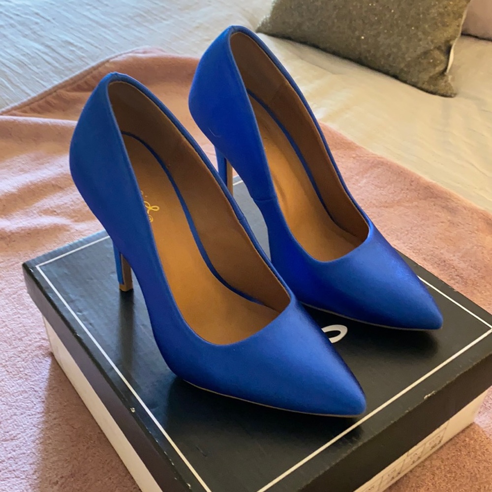 Qupid Blue Satin Pumps!! 💙